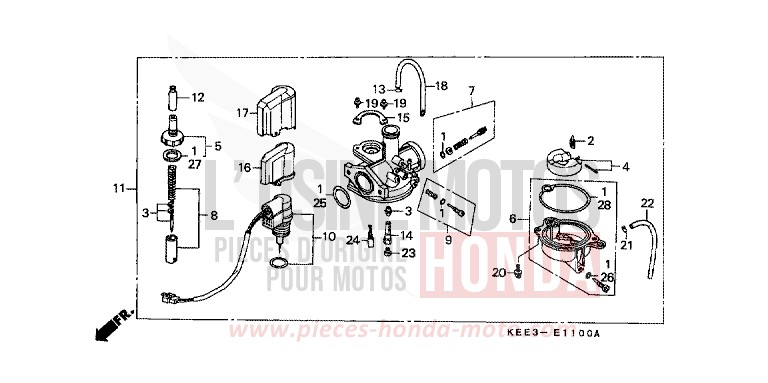 VERGASER von CB1300 Super Bold'or ABS PEARL SIERRA GREEN (G156) von 1996